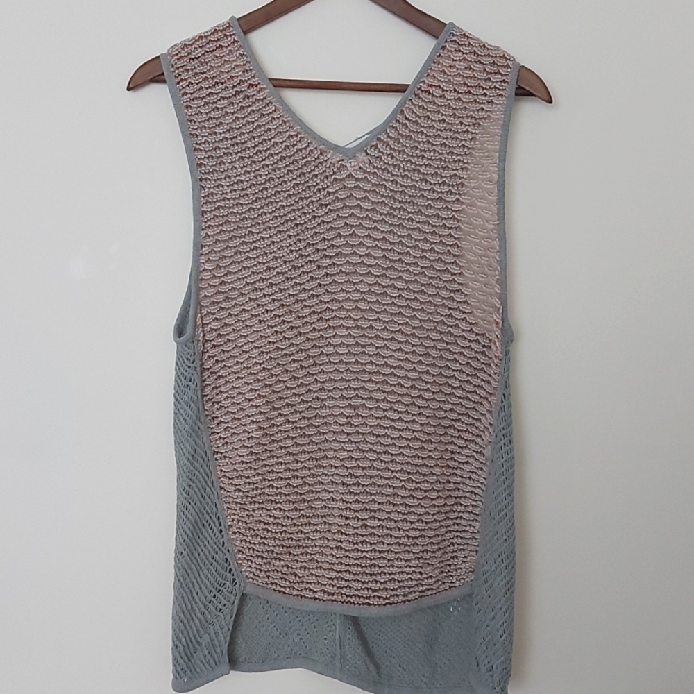Helmut Lang Open Knit Sleeveless Top Size Med